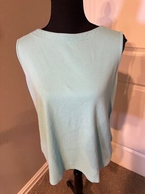 Westbound Light Aqua Knit Sleeveless Tank